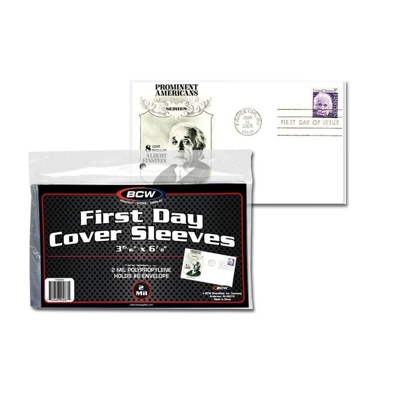 NEW (5 PK) BCW First Day Cover Postcard Toploader & Sleeve- Combo Pack