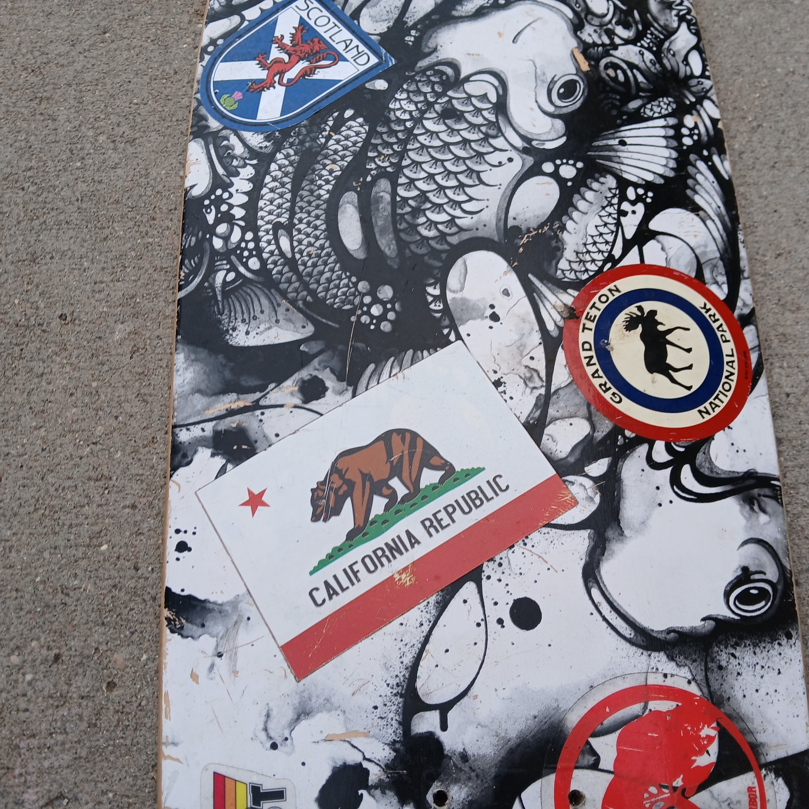 Arbor Bamboo 30.5” x 9.25" Skateboard Deck Koi Fish Cruiser Fish Swallowtail