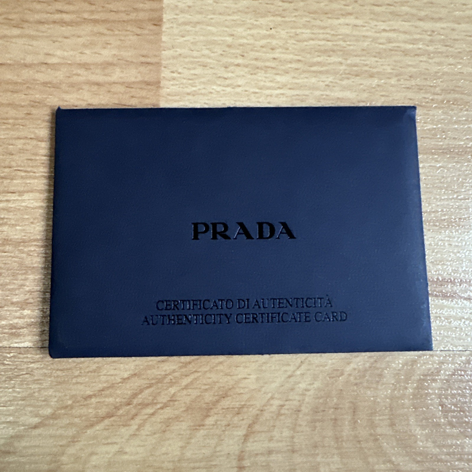 PRADA Certificate of Authenticity COA Plastic Card & Envelope #1BD311 “Cleo” bag