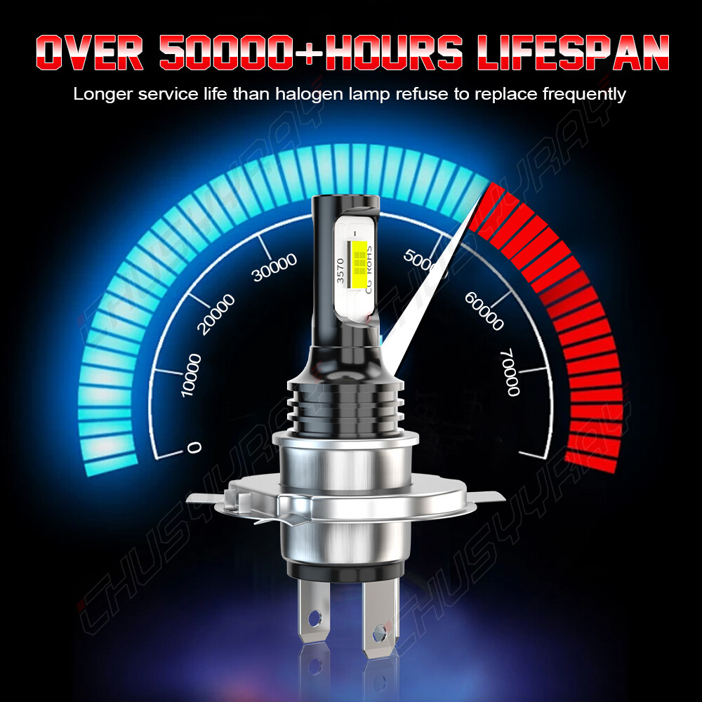 For Ski-Doo MXZ 700 1999-2003 Snowmobile 9003 6000K White LED Headlight 2 Bulbs