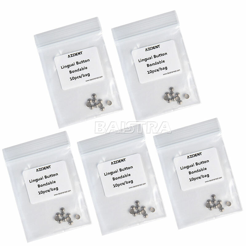 50pcs AZDENT Dental Orthodontic Lingual Buttons Bondable Round Base 5 Packs