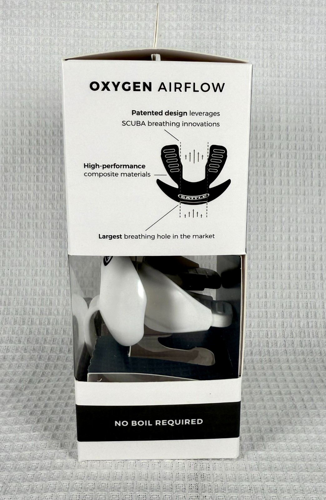 Battle Oxygen Lip Protector Mouthguard w/ Connected Strap – Football & Sports