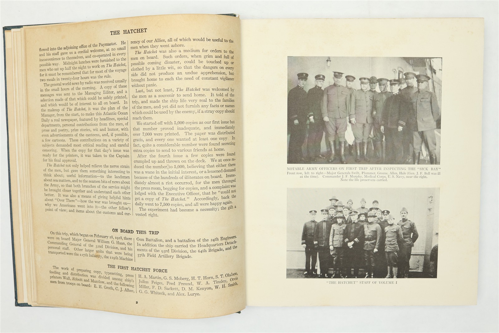 USS George Washington "The Hatchet" 1919 WWI Newsletter History Book