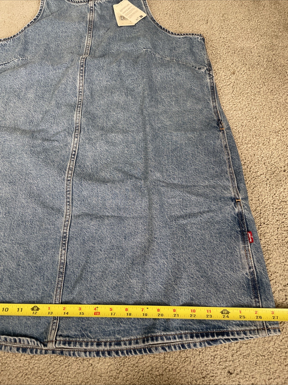 Levi's A Line Sz XL Denim Sleeveless Mini Length Shift Dress 90 Vintage Inspired