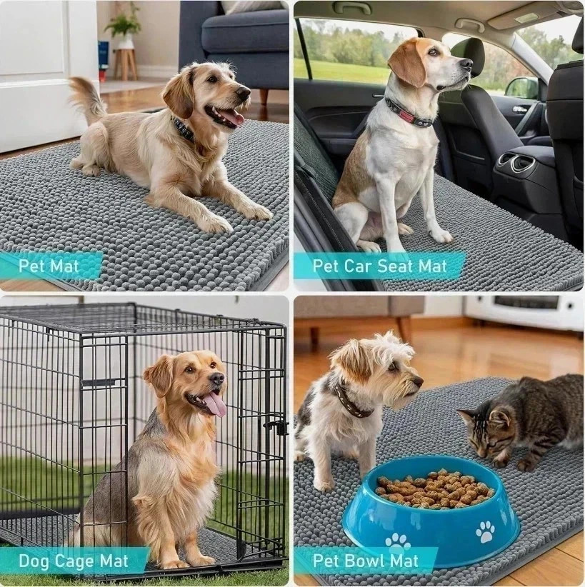 Dog Door Mat for Muddy Paws 30X50 Absorbs Moisture and Dirt Absorbent Non-Slip**