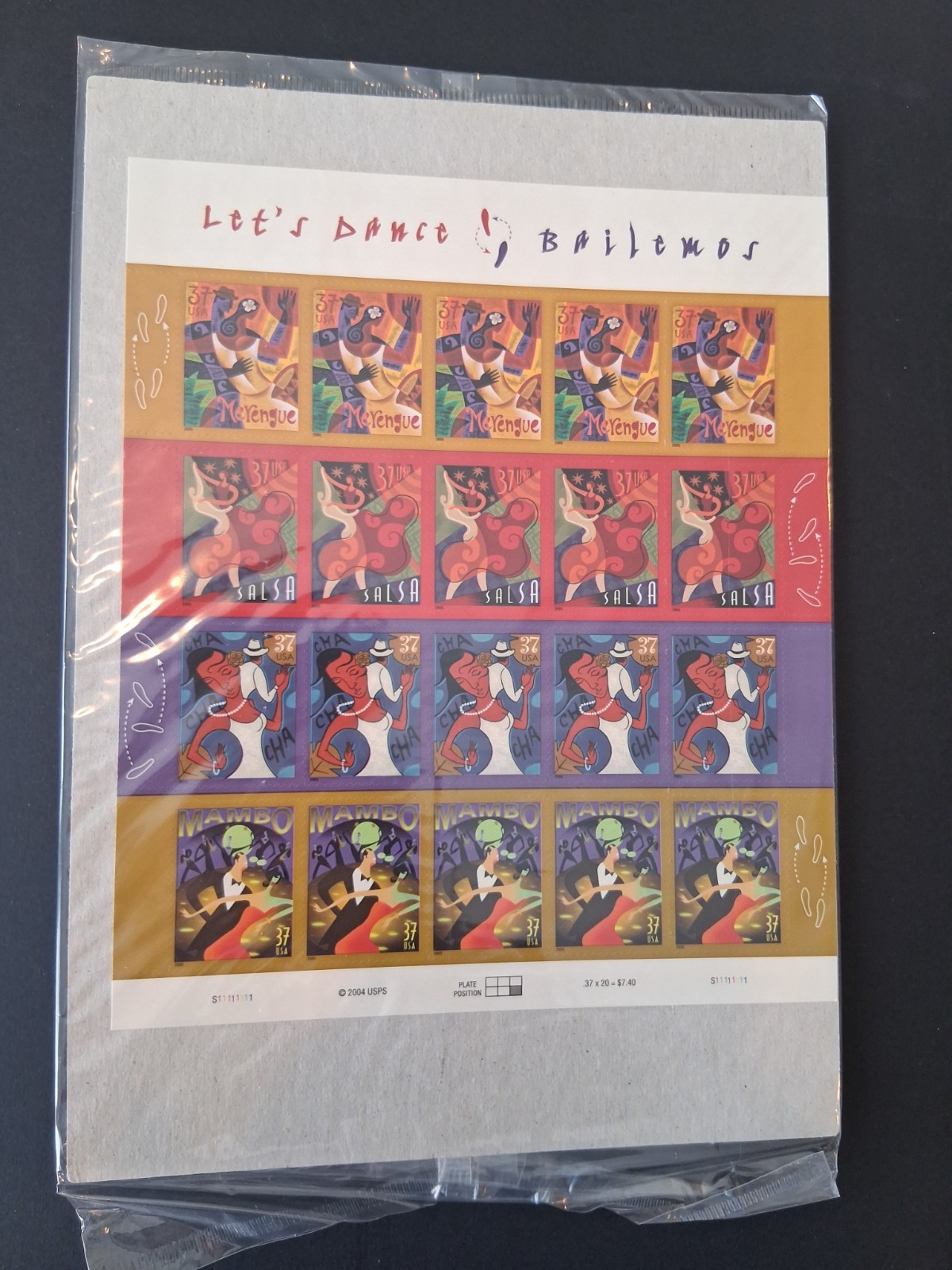 Lot of 2: Sheets 20 Stamps Scott #3939 37c Let's Dance Bialemos MNH US Postage