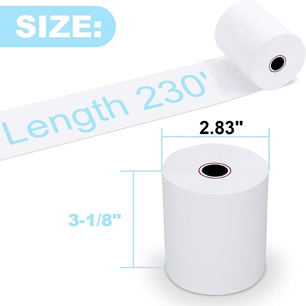 BPA Free Thermal Paper Rolls 3 1/8" x 230' - 40 Rolls Premium POS Receipt Paper