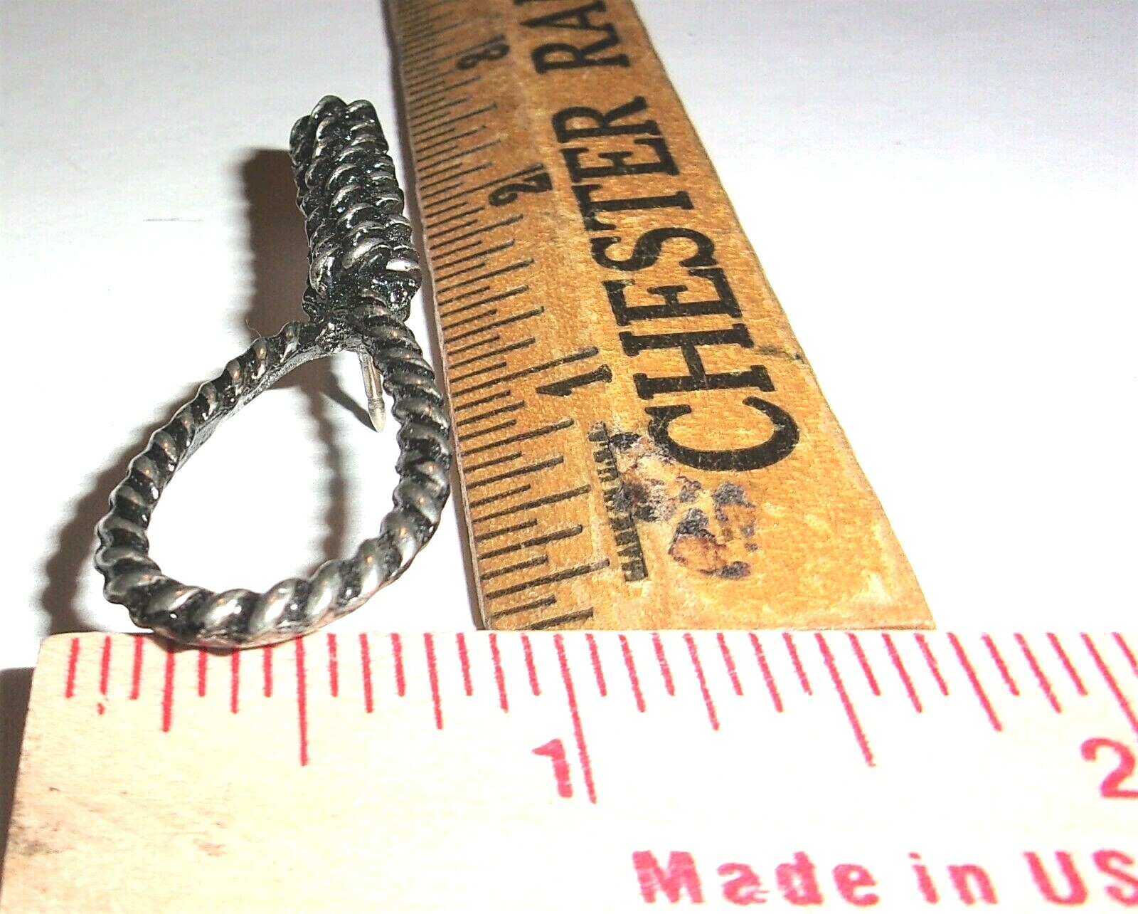 hangman noose pin vintage collectible old biker vest pinback Western memorabilia