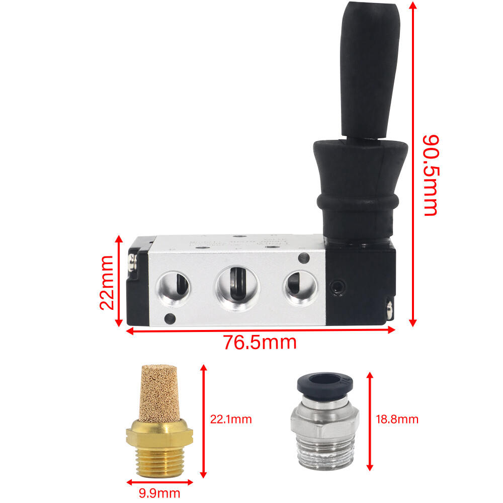 1pc 4H210-08 5 Ways 2 Position 1/4" Hand Lever Control Pneumatic Air Valve