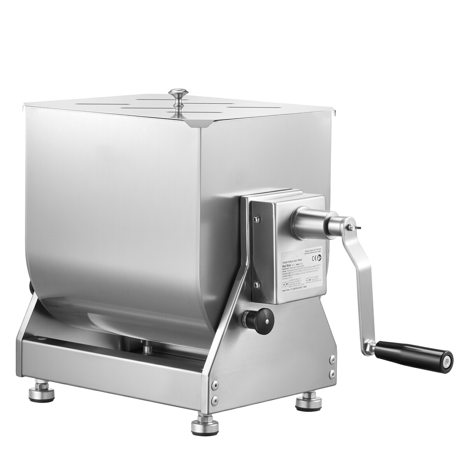 30LB Tilt Manual Meat Mixer Hand Meat Sausage Mixer Machine Stainless Steel