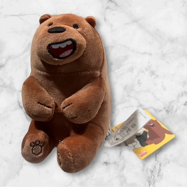 We Bare Bears GRIZZ Cartoon Network 5 inch Plush Keychain New with Tag