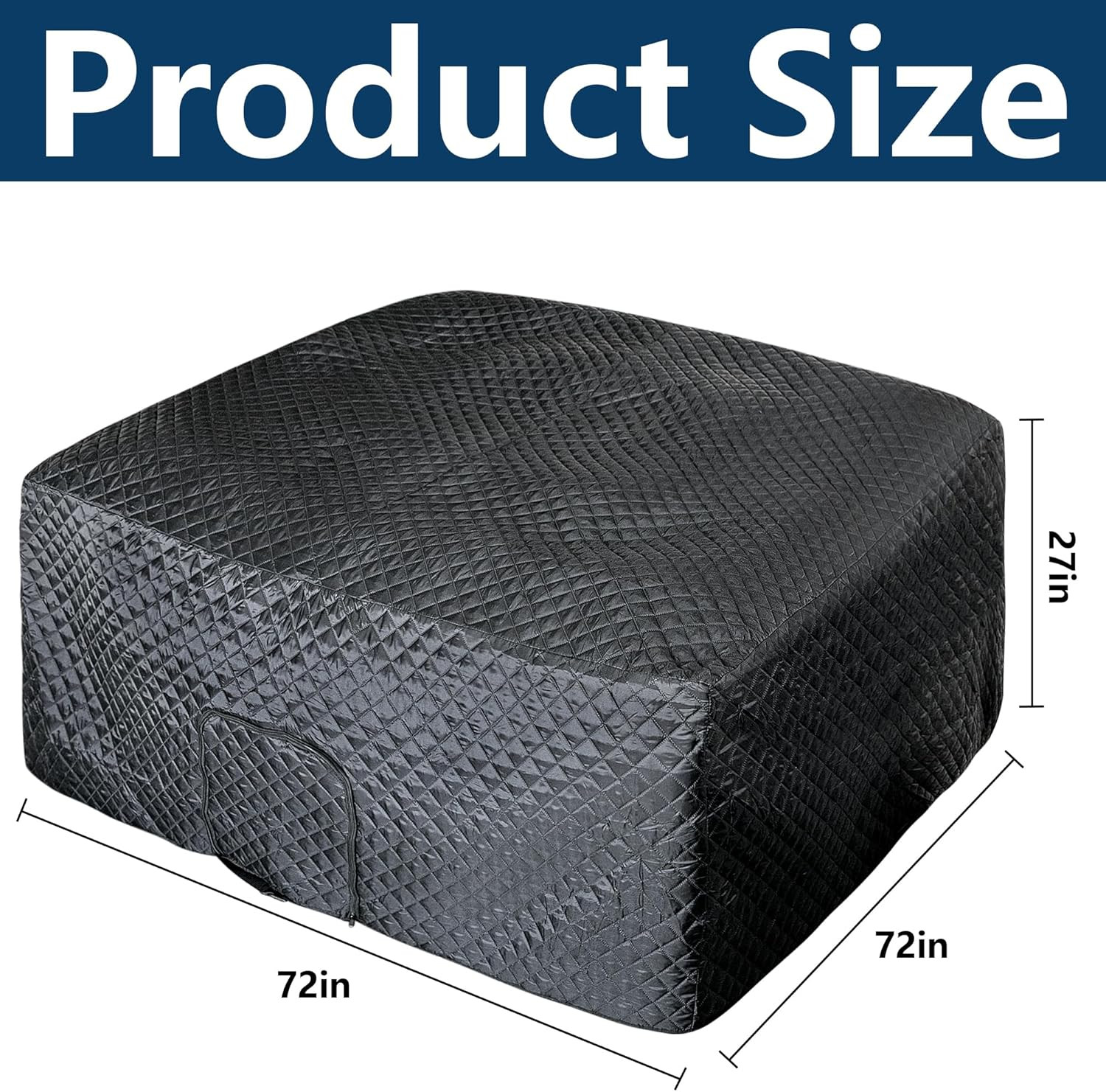 72''X27'' Square Insulated Inflatable Hot Tub Thermal Cover, Energy Efficient Ho