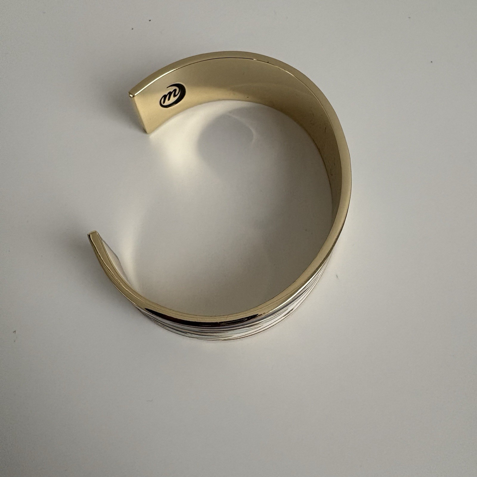 Hokusai Great Wave Brass and Resin Bangle Bracelet Pre-Owned