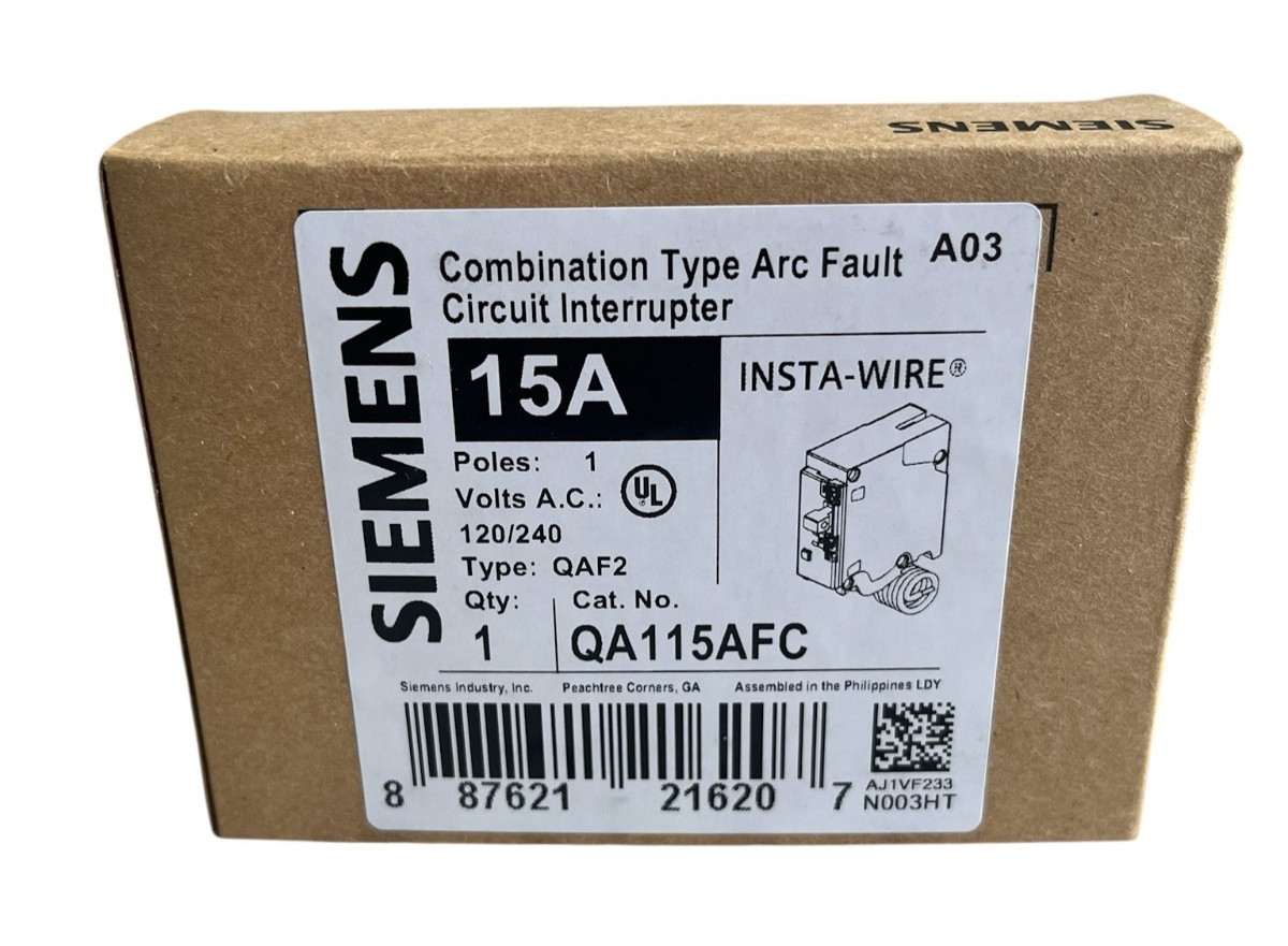 Siemens QA115AFC 1 Pole 15A 120V QAF2 Combination CAFCI Breaker
