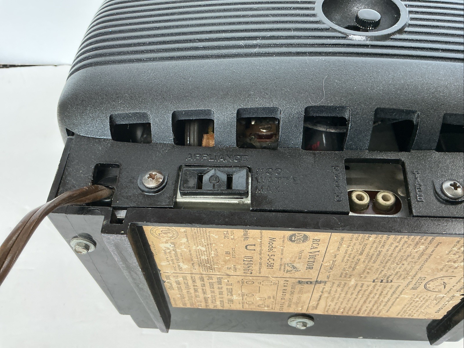 Vintage RCA Victor 5C581 "Debonair" Clock Radio (1954) Antique Works!