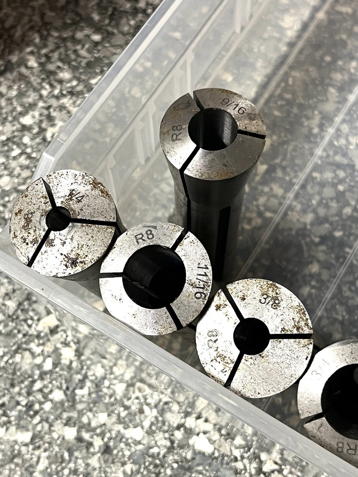 Vintage lot of 11 R8 Collets