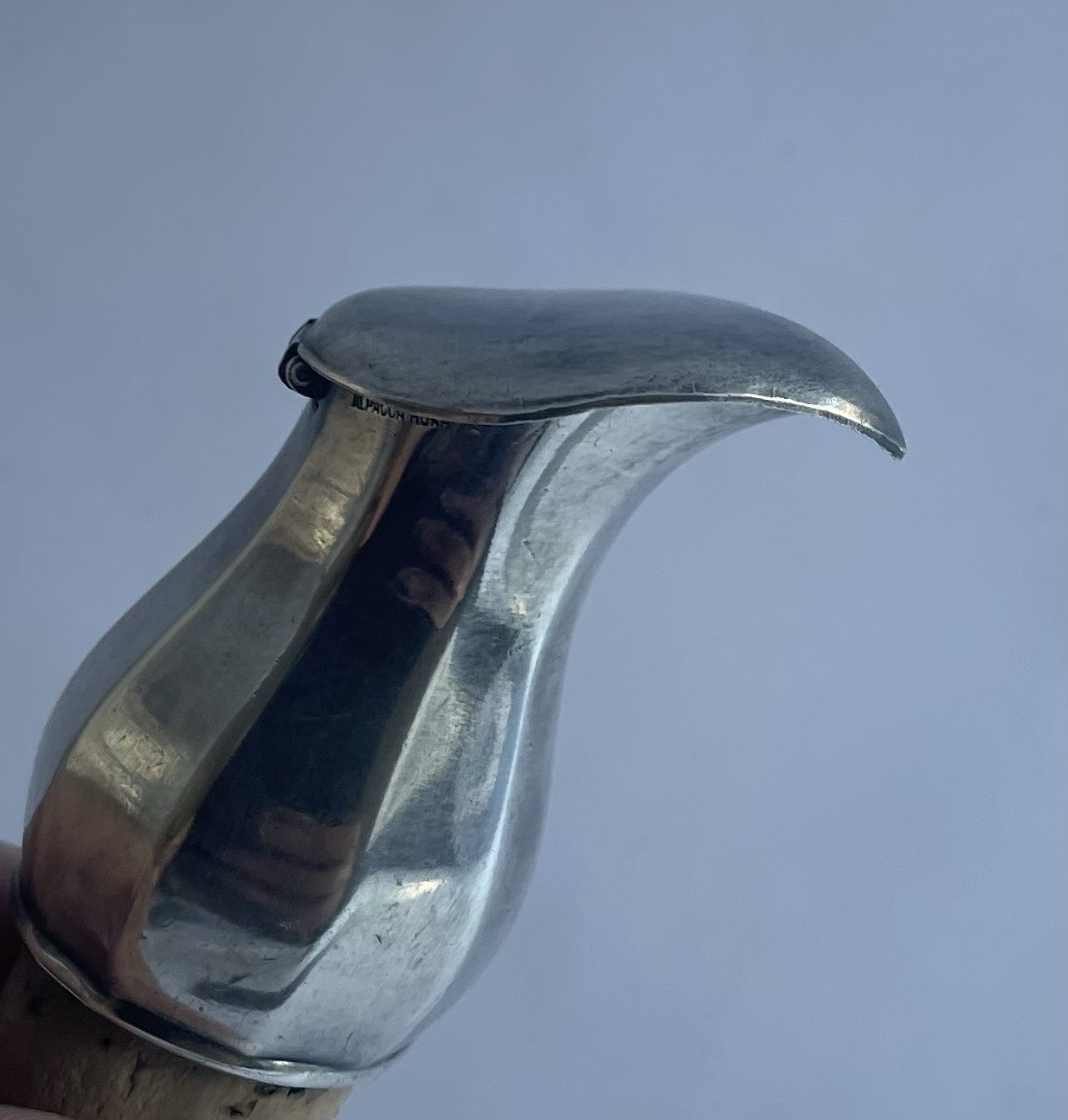 ATQ VTG German Alpacca Hoka Deco Silver Plated Liquor Pourer Counter Balanced