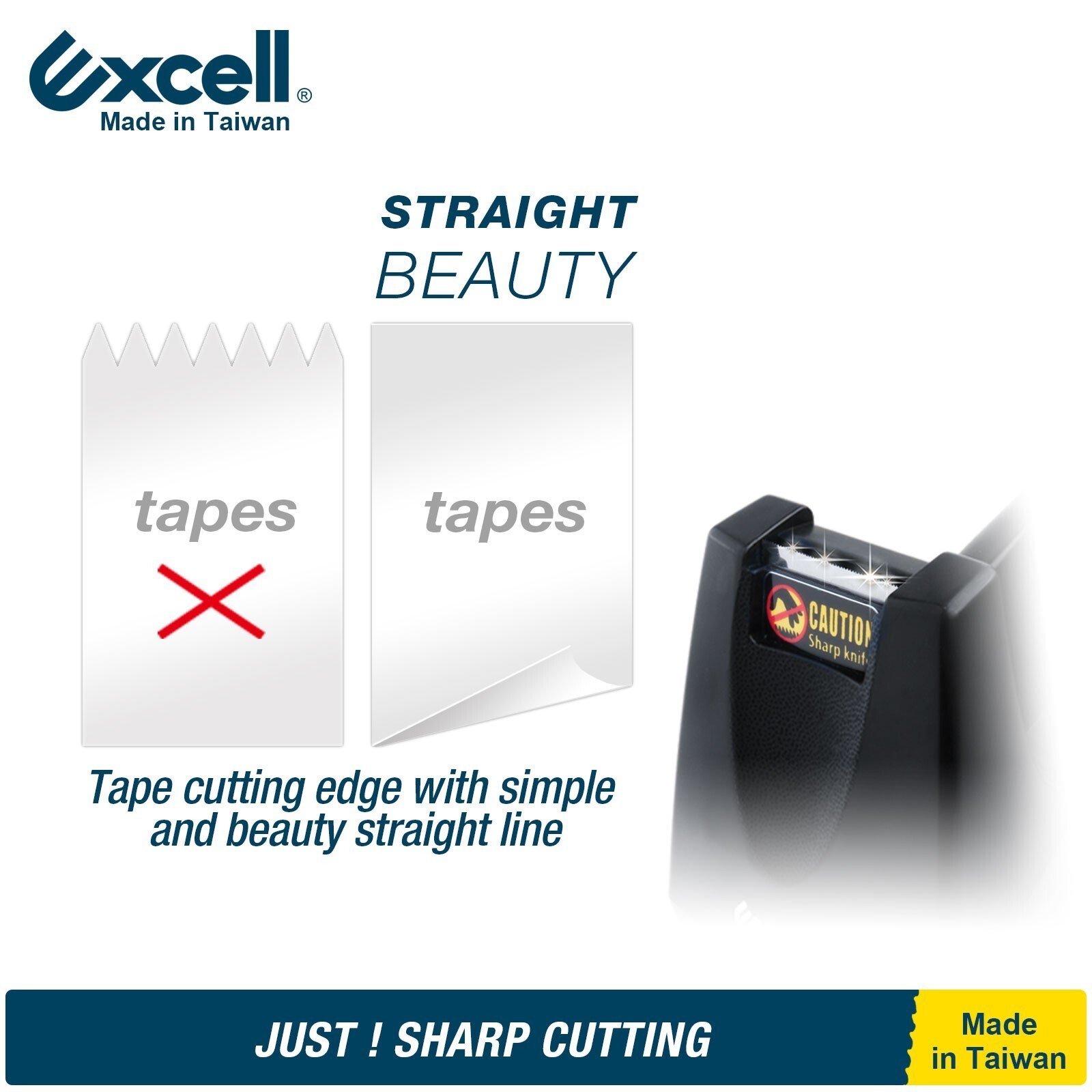 Excell Lightweight Desk Tape Dispenser 1" Core 3/4" Tape, Non-Skid Base, No Tape