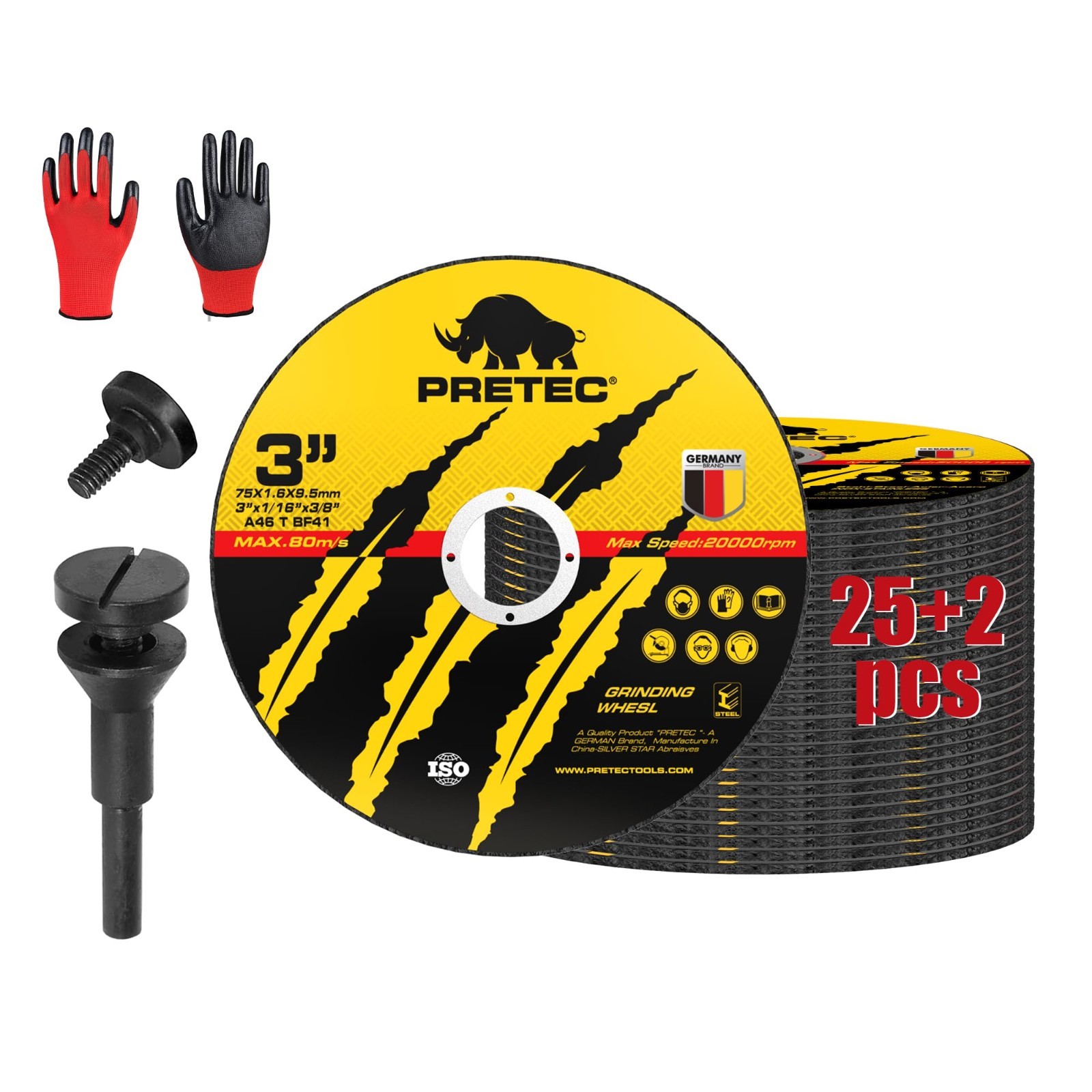 3 Inch Cut Off Wheels 27PCS for Die Grinder 1/4" Mandrel, Metal&Stainless Steel