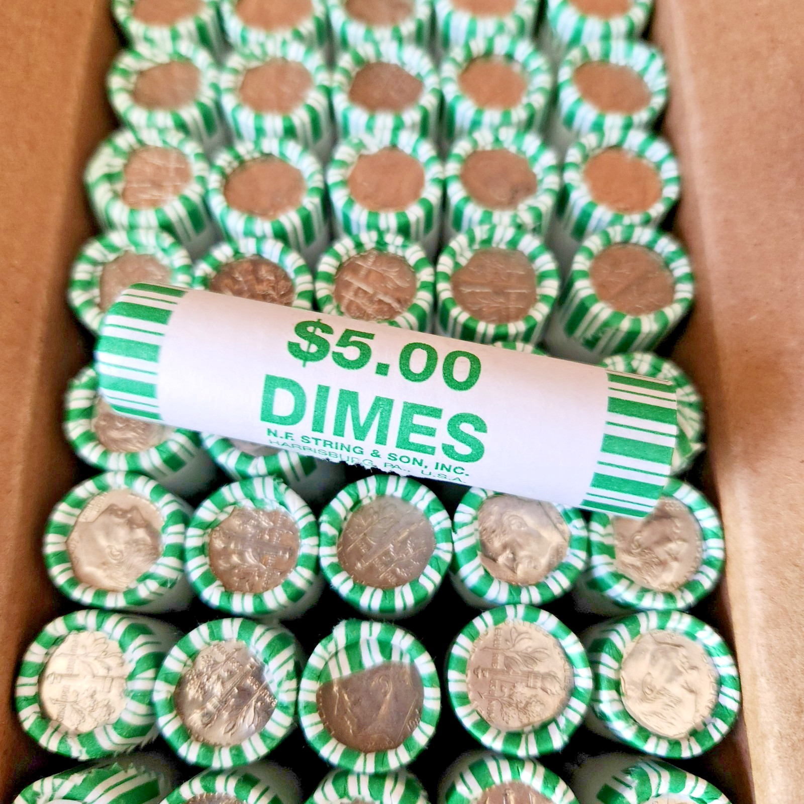 🔥 BANK SEALED Roosevelt Dime Roll - 1 Roll - 50 coins ($5 FV) UNSEARCHED‼️