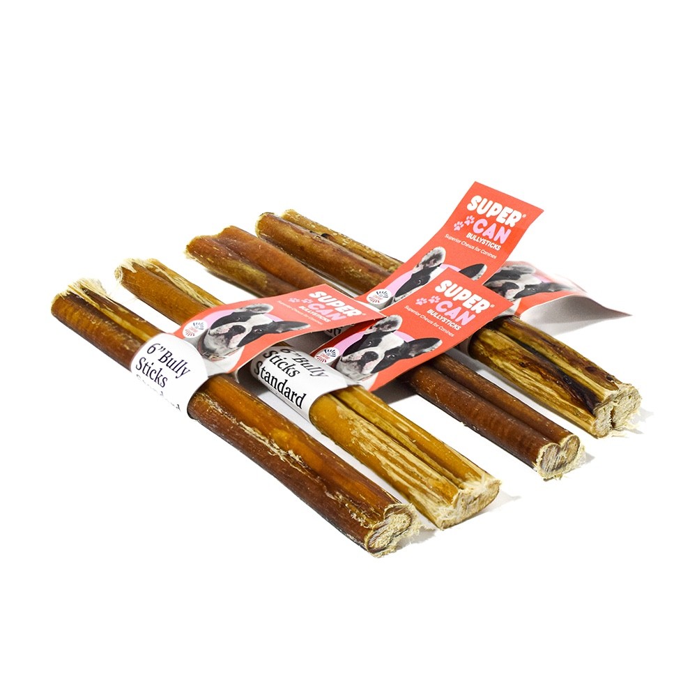 Long Lasting Bully Sticks for Dogs 6" Standard 10 pcs Bag