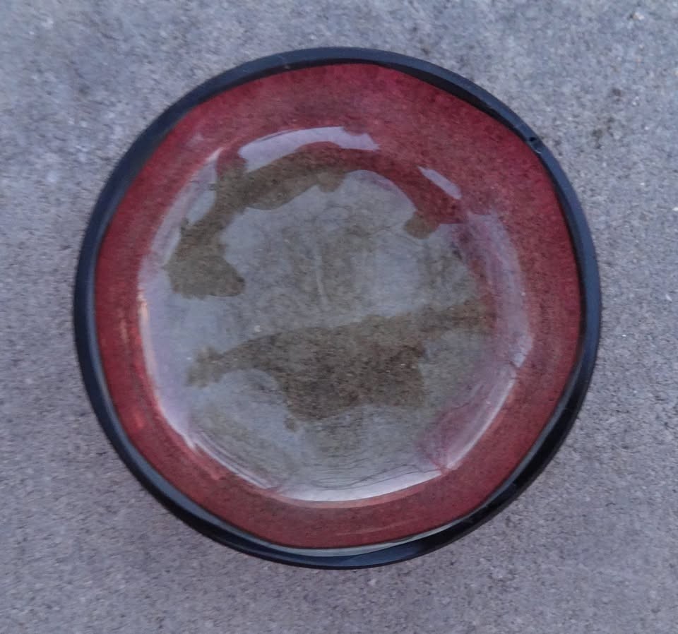 Cranberry Red Glass Open Salt Dip, Cellar, Dish!