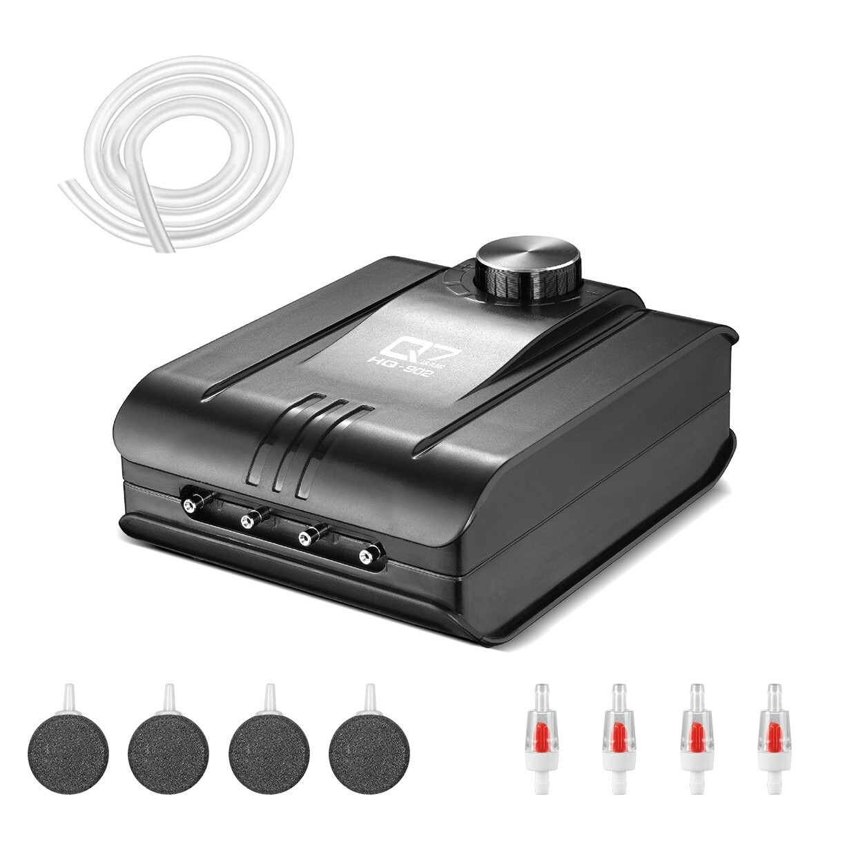 JEREPET 320GPH Aquarium Air Pump 8W Adjustable Quiet Oxygen pump with 4 Outlet