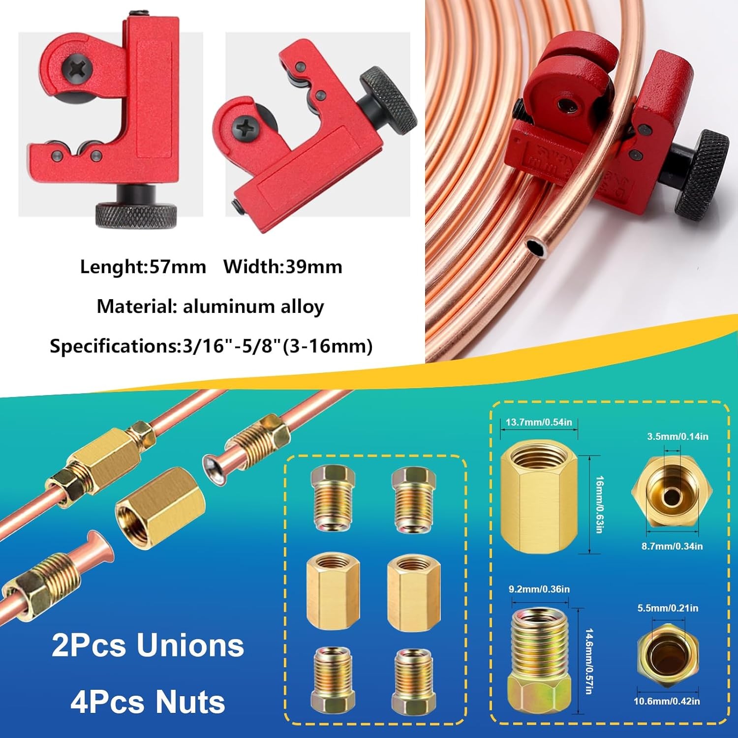 26Pack 3/16" Brake line kit Include 25 FT Copper-Plated Brake Lines with Fitting