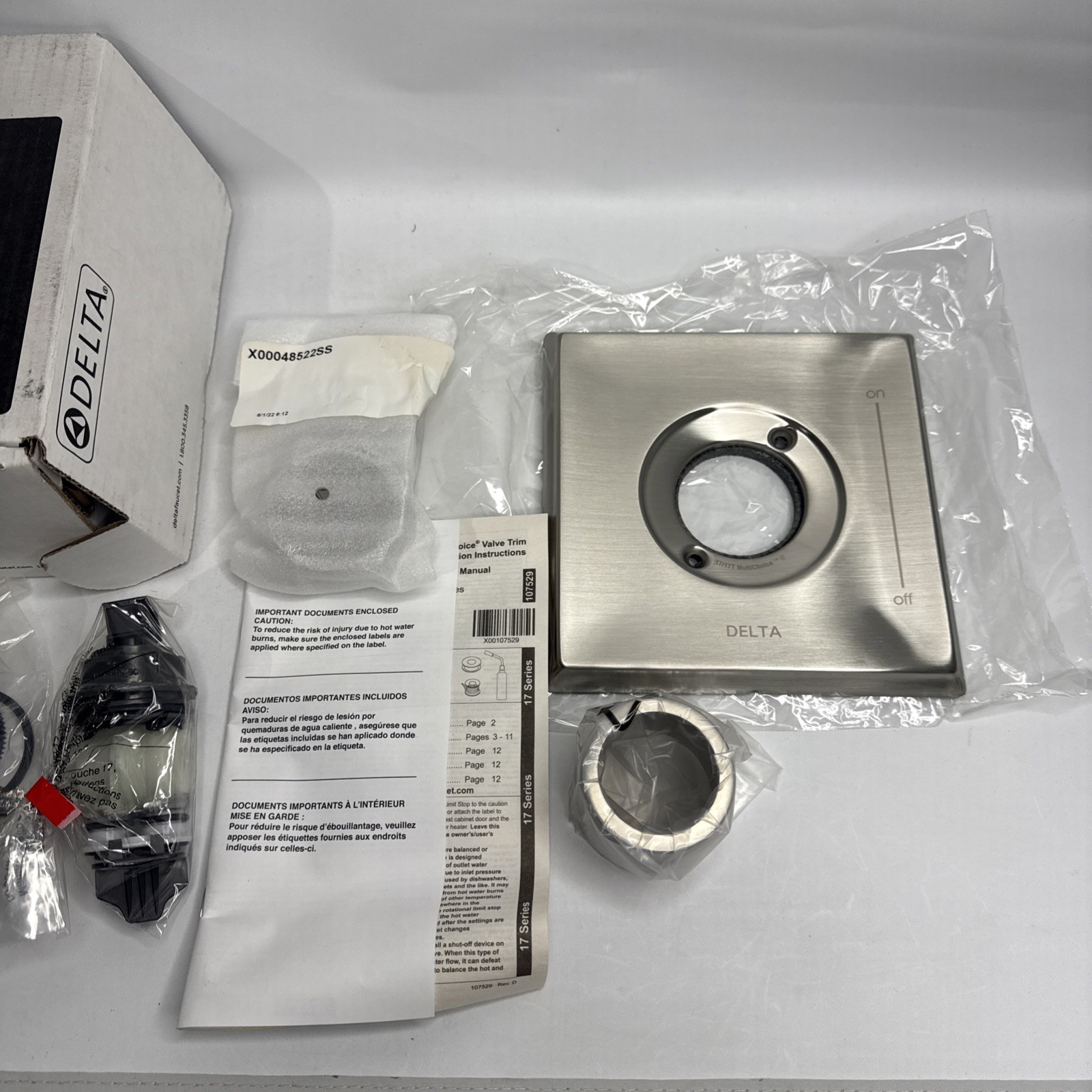 Delta Dryden T17051-SS Monitor® 17 Series Valve Only Trim - Stainless