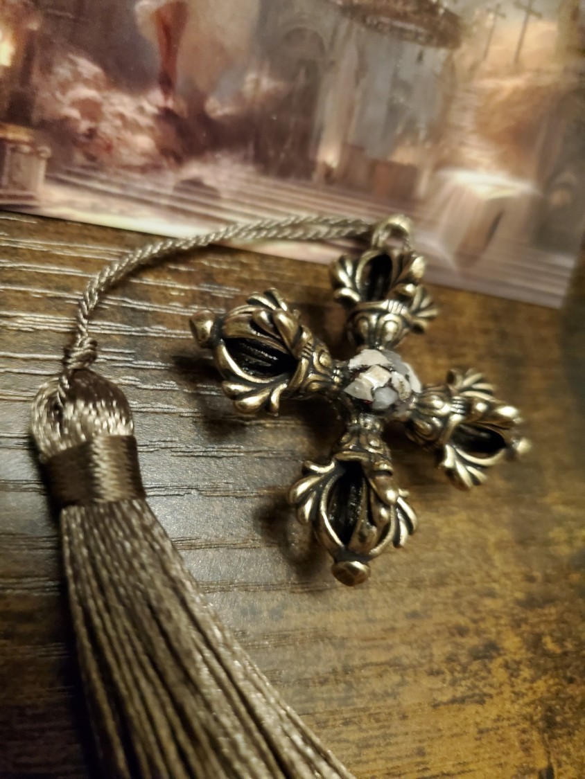 Tomb of Jesus Prayer Medallion with Stone From Tomb of Jesus Holy Sepulchre