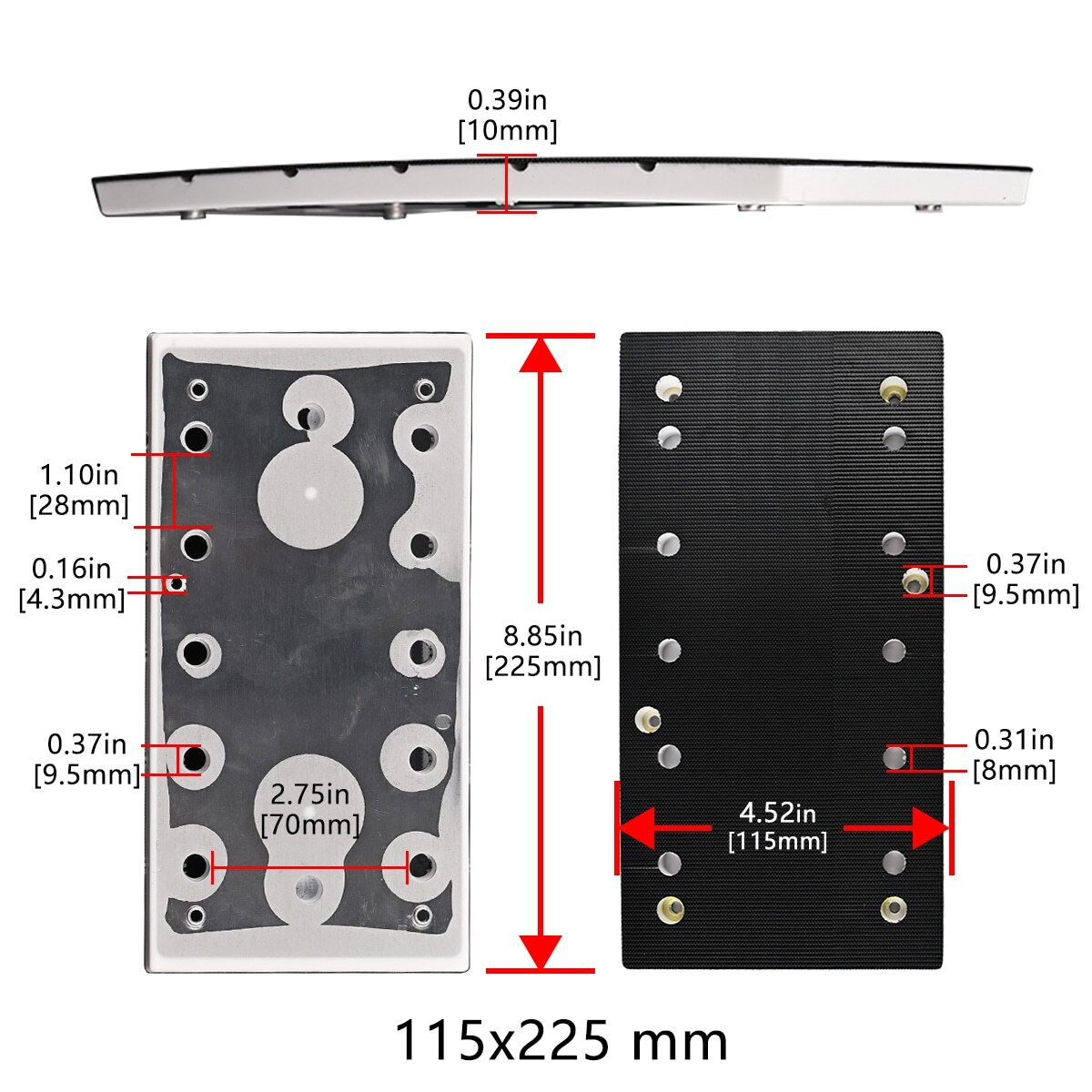Sanding Plate Pad For Festool Slide RS 100 200 1 Replaced 483679 115mm x 225mm