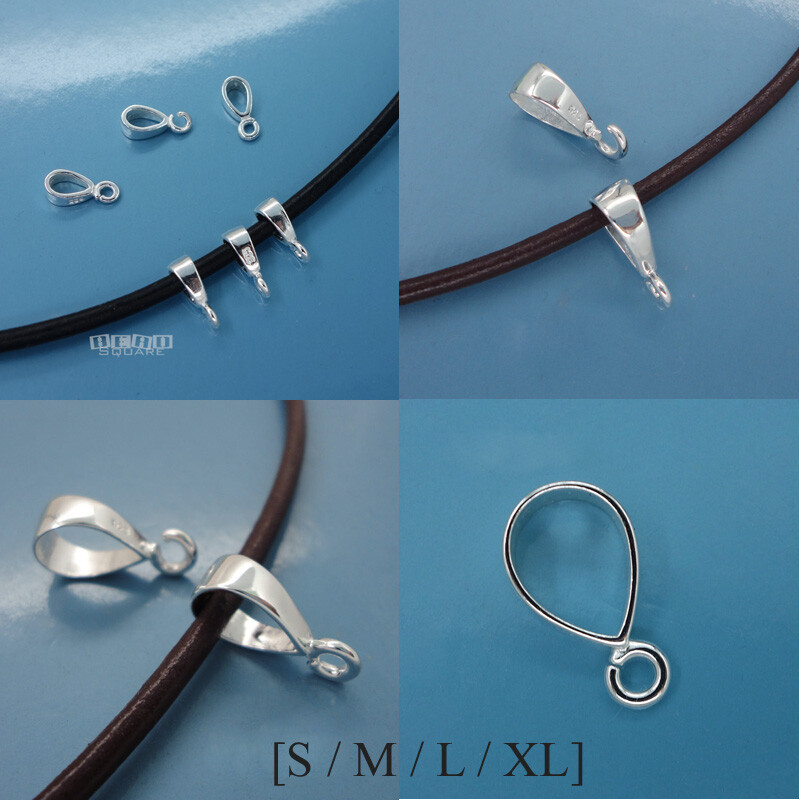 Sterling Silver Smooth Simplicity Pendant Bail Connector Open Loop [Choose Size]