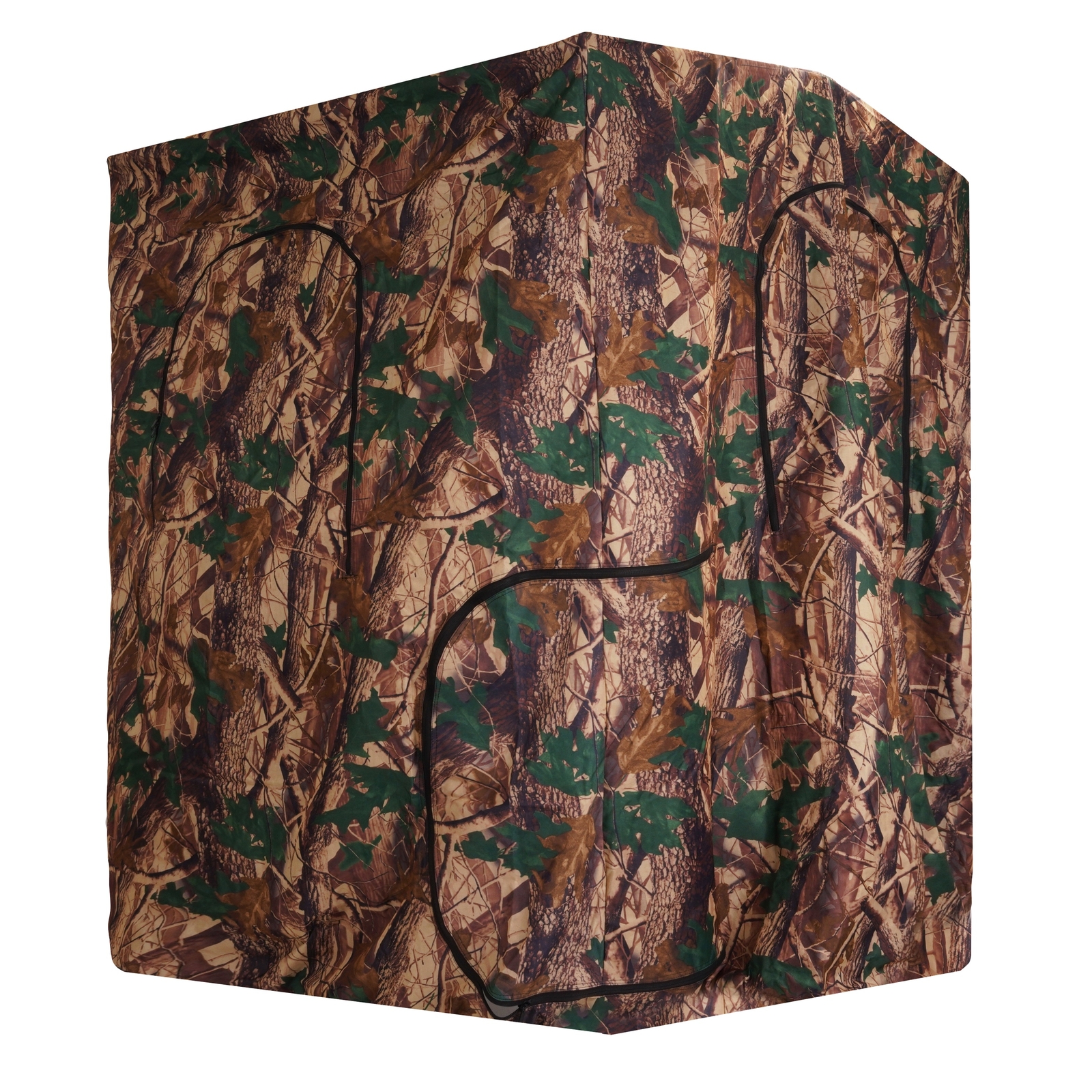 2 Person Camouflage Black Steel+Cloth 7' Tall Quad Pod Hunting Blind Cover