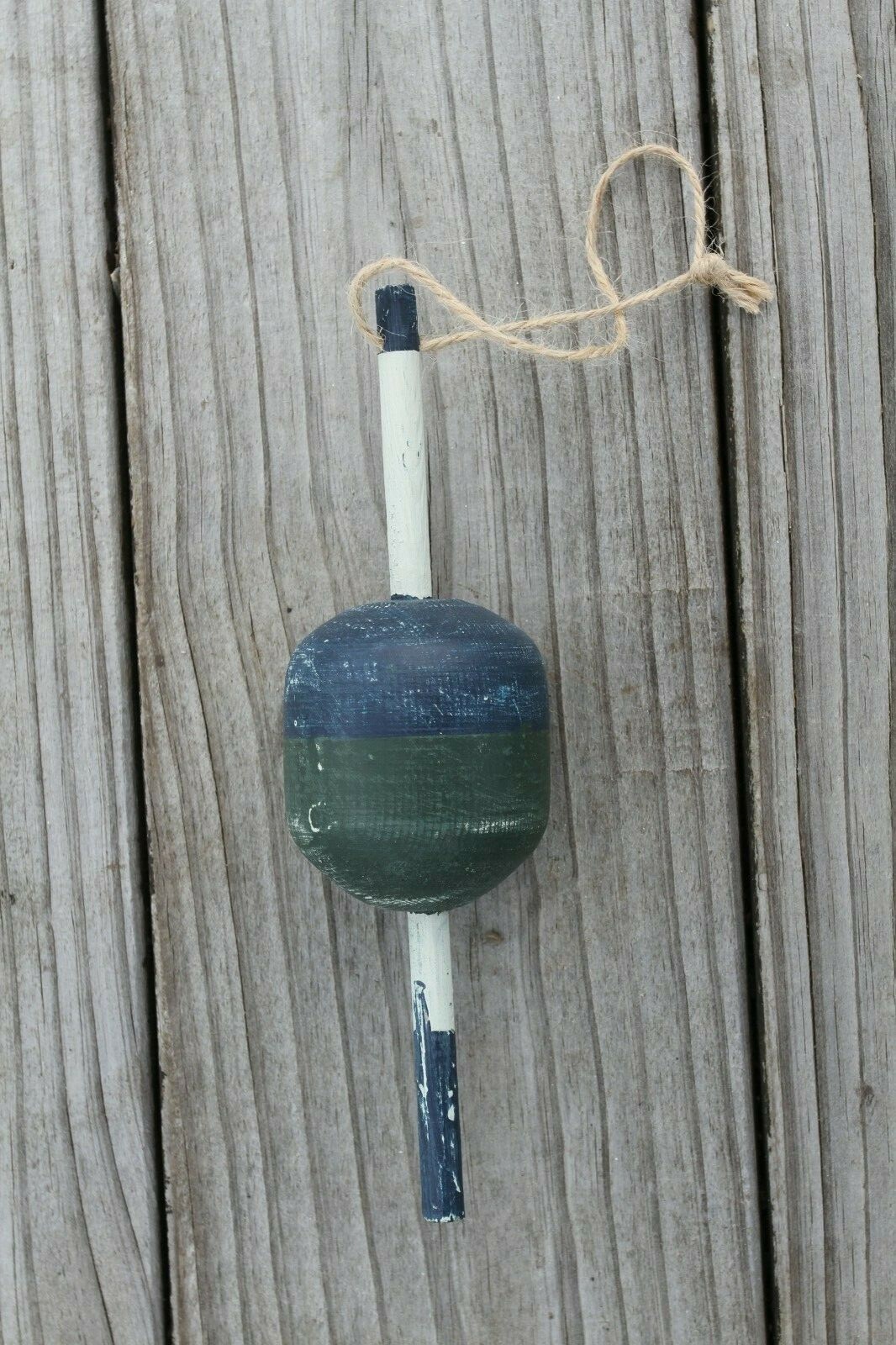 Vintage Style Commercial Fishing Buoy Net Marker Weathered Look Wood, WF-1