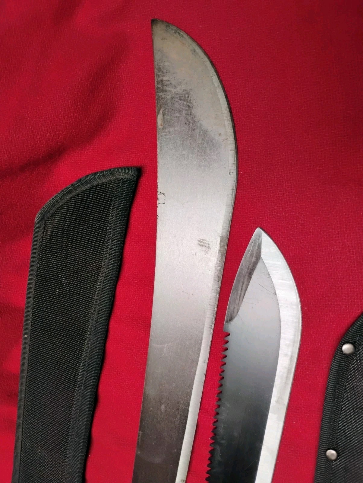 Mechete 2pc lot Mintcraft & Jungle King 21" & 15" blades with sheaths good cond