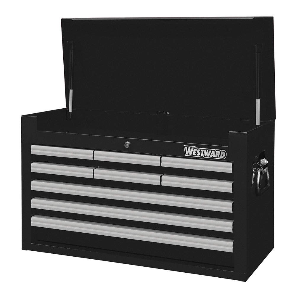 WESTWARD 32H879 Powder Coated Black,Light Duty,Top Chest 32H879