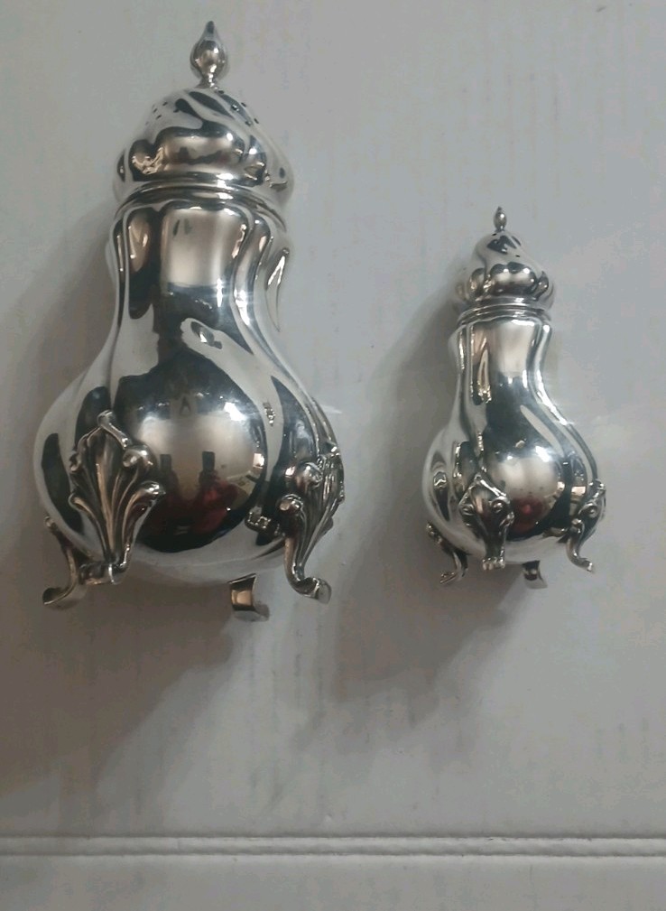 Vintage German 830 Silver Pair of Shakers Signed Deyhle Gebruder