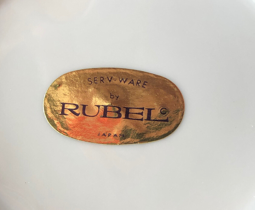 Kwan Yin Figurine Statue Lotus Flower Serv-Ware By Rubel Japan Vintage L