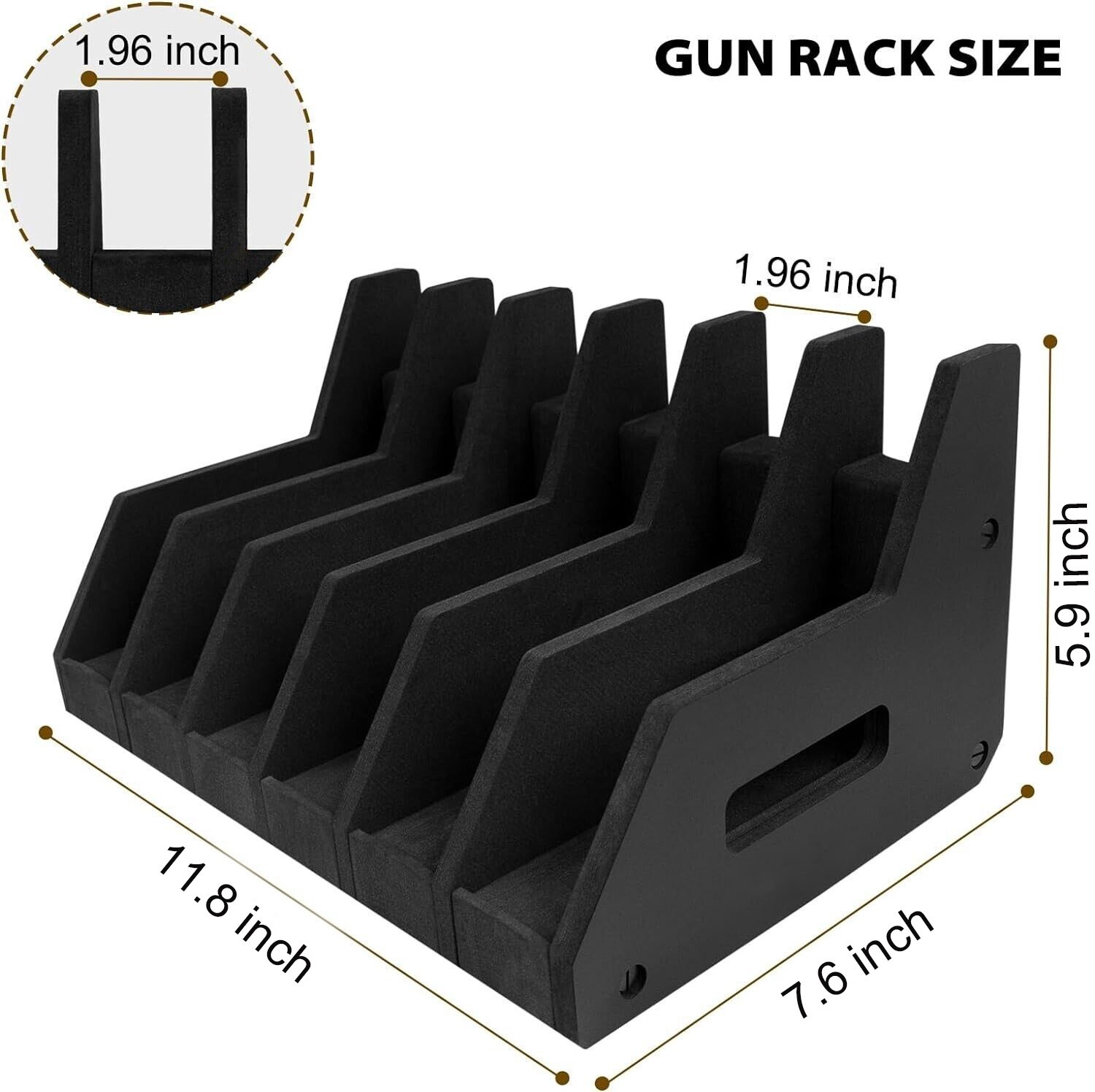 6X Gun Pistol Rack Revolver Handgun Holder Storage Gun Safe Organizer Display US
