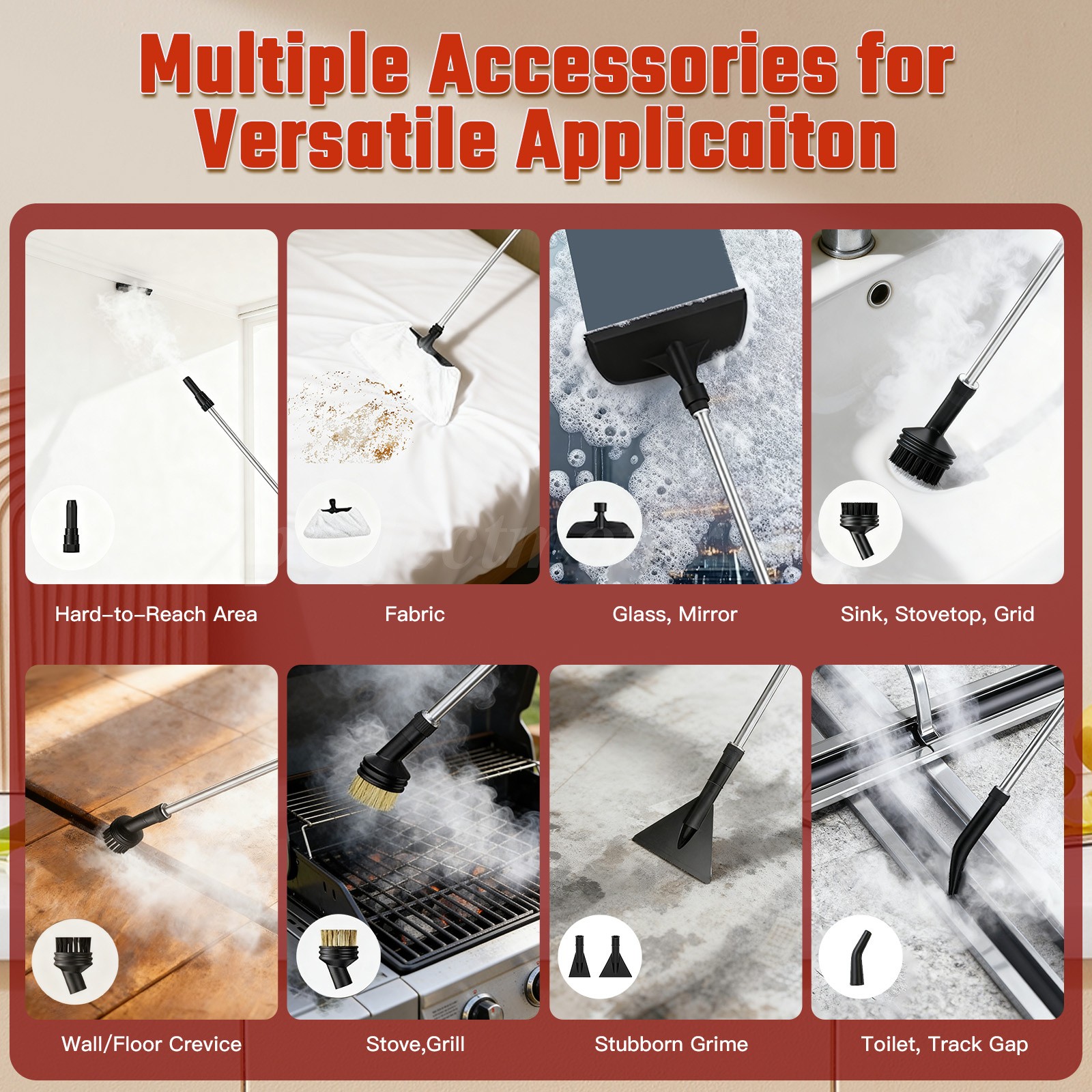 2500W Handheld High Temp Steam Cleaner High Pressure Household Cleaning Machine