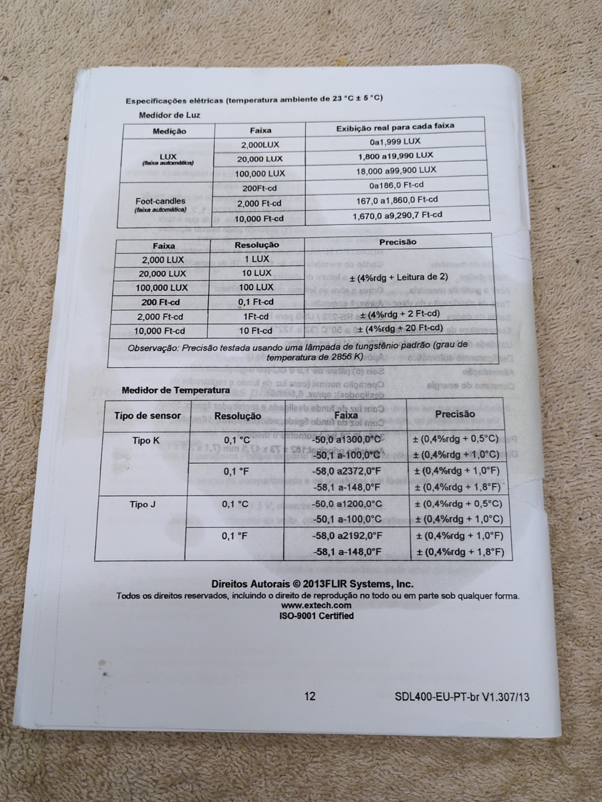 NOS Extech SDL400 Light Meter Datalogger Lumens LUX Foot-Candle/s ED4U 4082