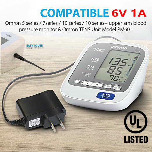 AC Charger Adapter for Omron 3 Series Blood Pressure Monitor BP Cuff BP710 BP629