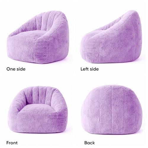 Bean Bag Chair, Shell-Shaped Bean Bag Couch for Adults, Giant Bean Sofa Purple