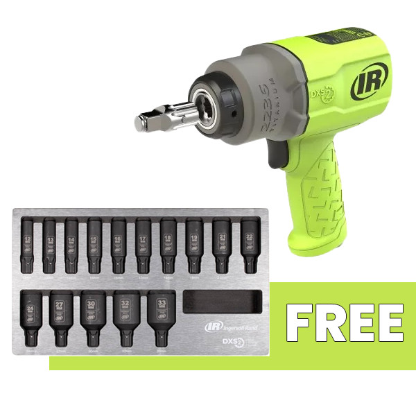 Ingersoll Rand 2236QTIMAX-G  Hi-Vix GREEN 1/2" Dr Impact + Socket Set