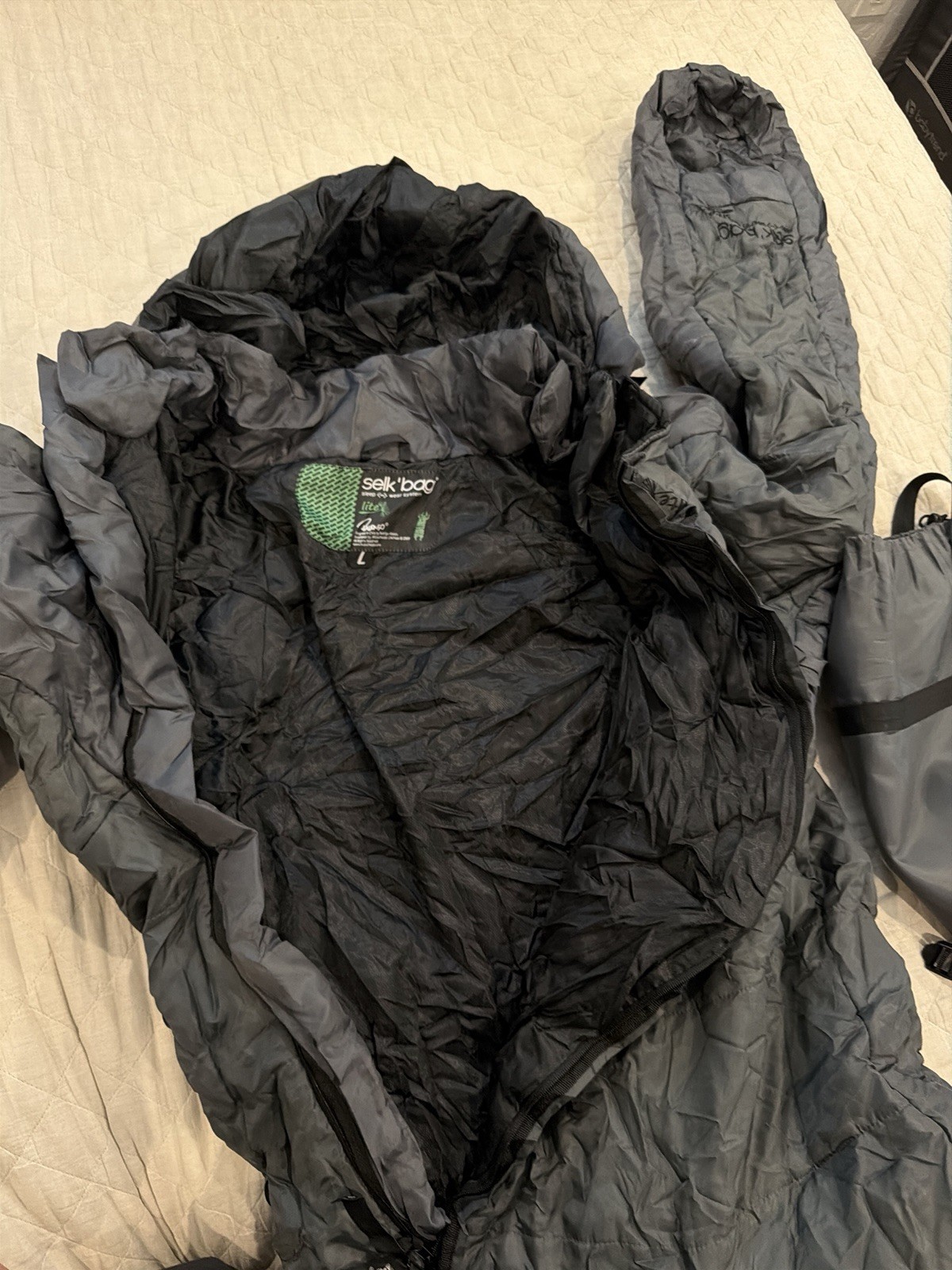 SELK'BAG Lite Adult Large Wearable Sleeping Bag Grey Black Unisex Selk