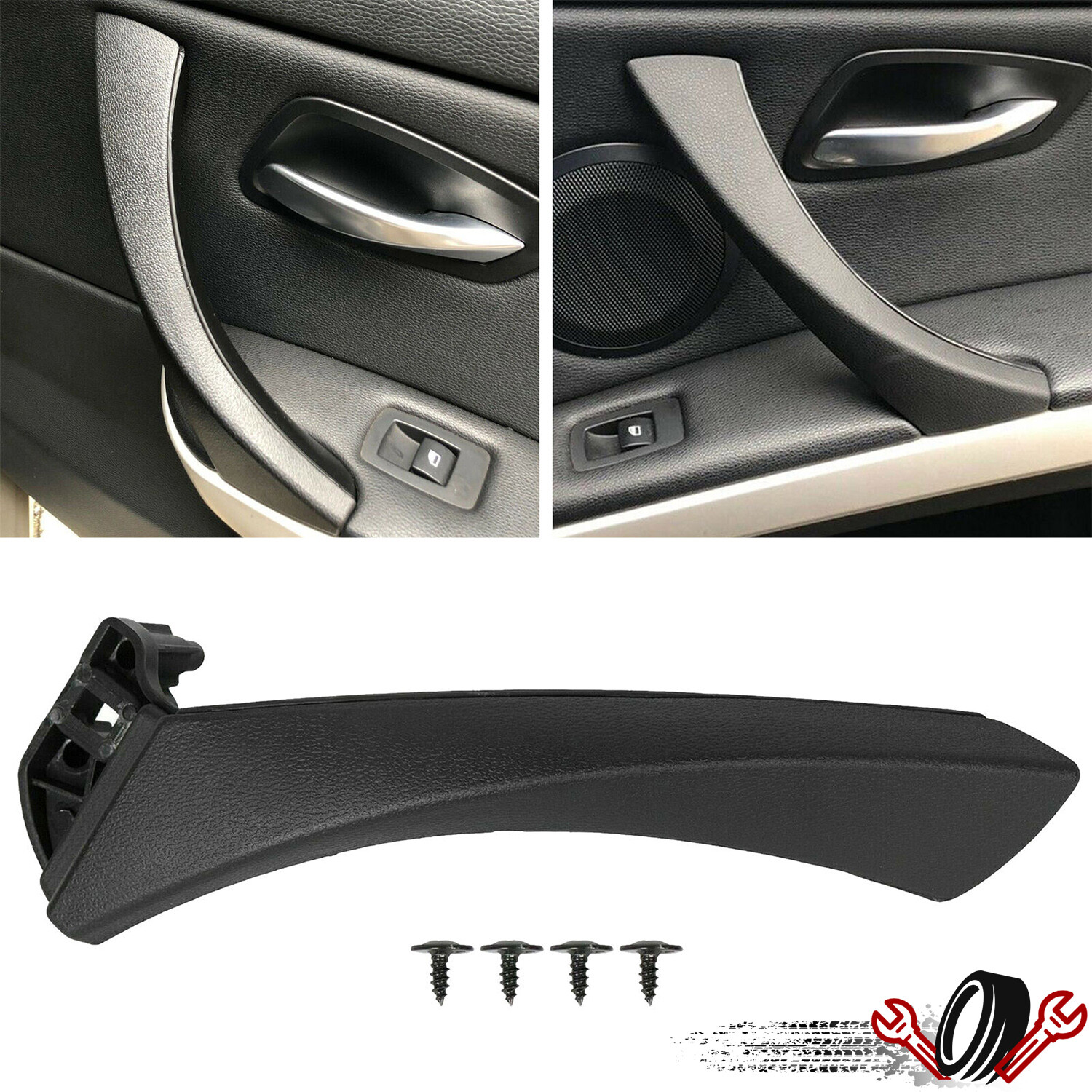 Right Inner Door Panel Handle Pull Outer Trim Cover For 2004-12 BMW E90 E91 328i