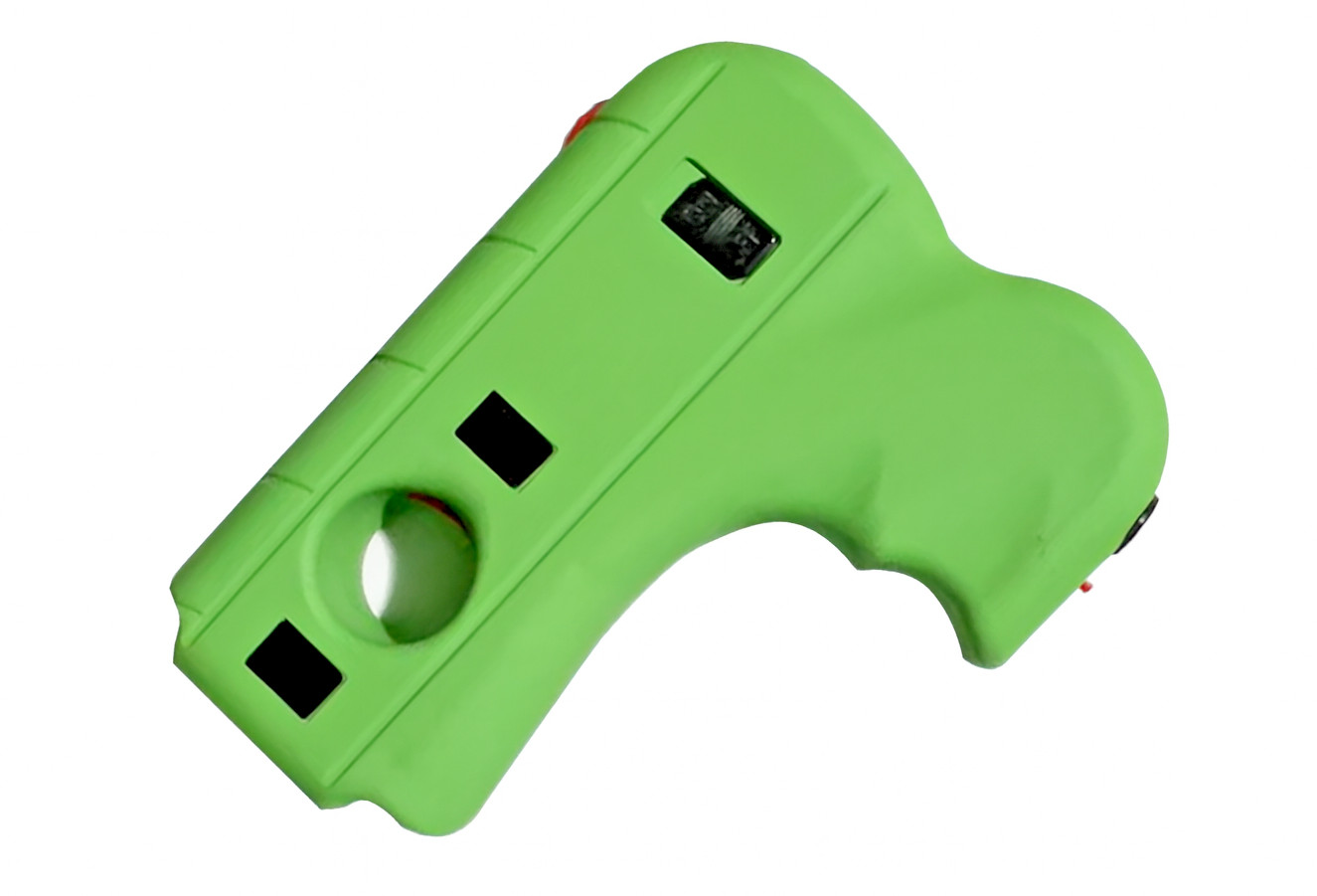 DEFENDER 10 MV Rechargeable Pistol Grip STUN GUN w/ Light & Holster SAFETY GREEN