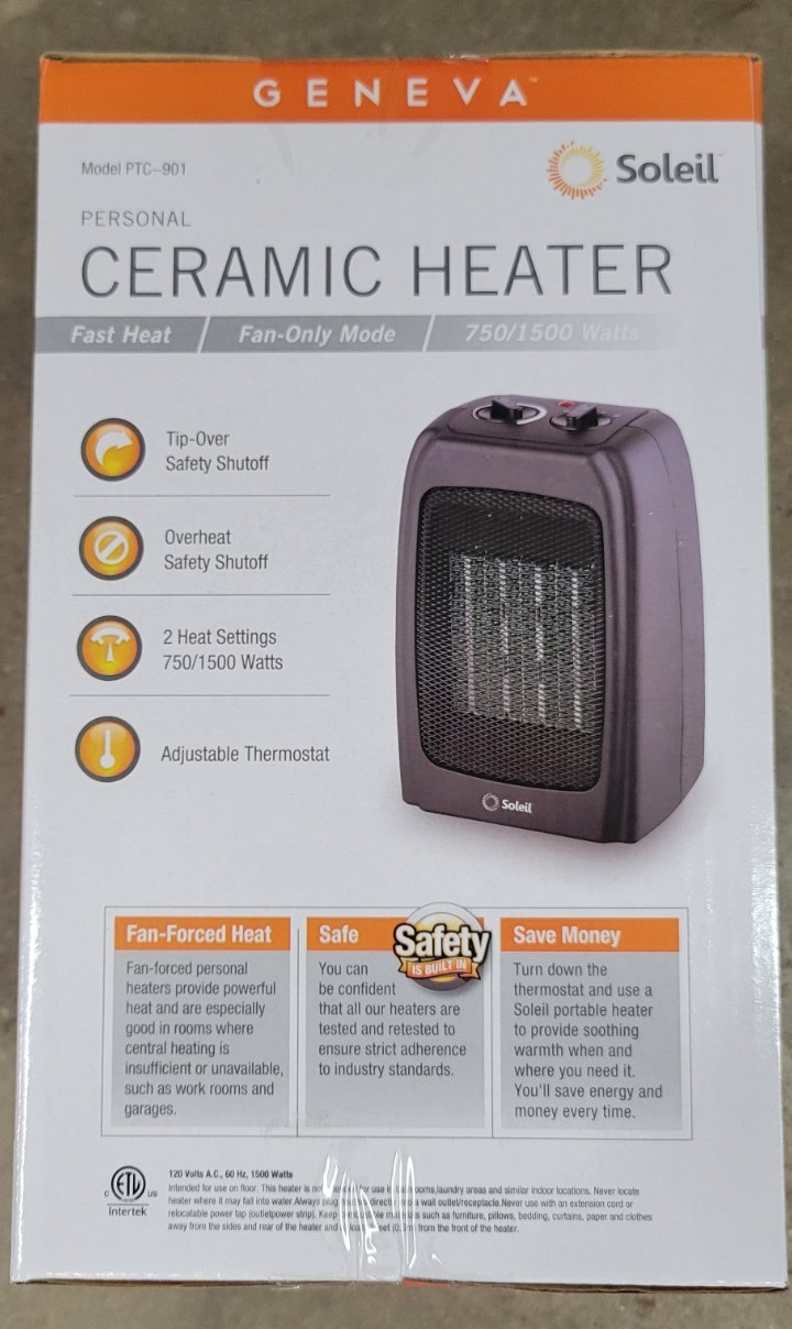 Personal 1500W Ceramic Fan Forced Electric Space Heater
