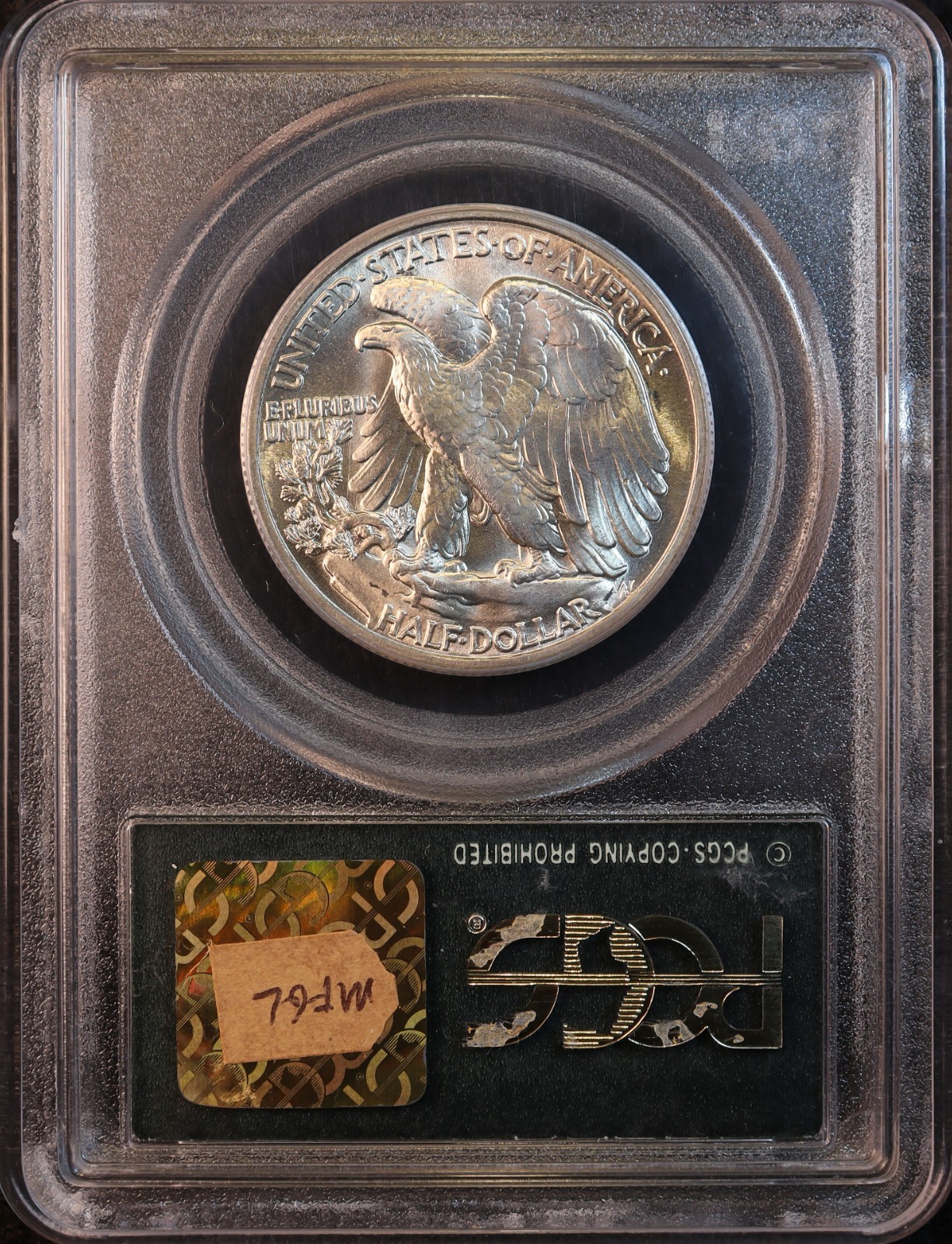 1945-P Walking Liberty Silver Half Dollar - PCGS MS65 OGH! Attractive GEM BU! PQ