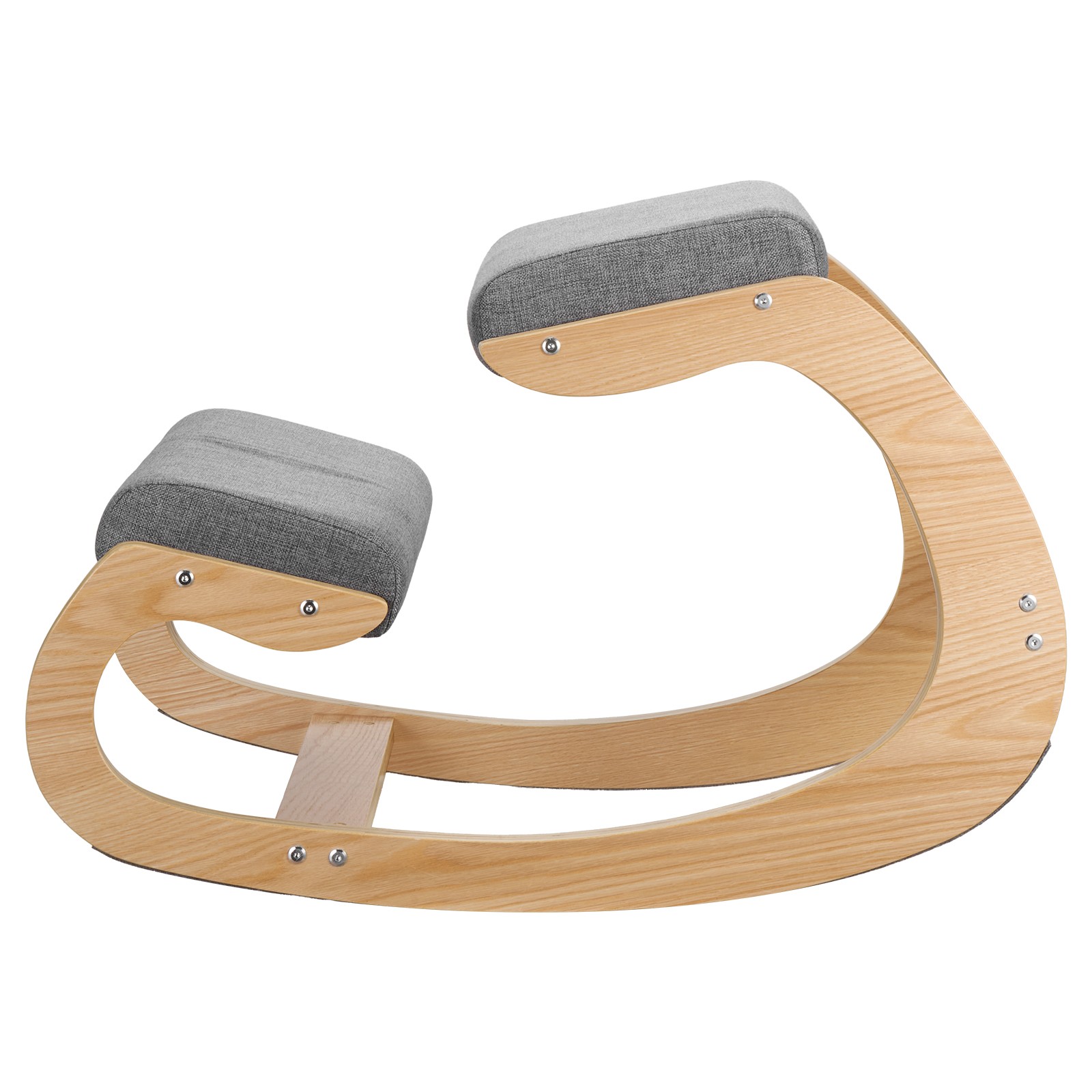 VEVOR Ergonomic Kneeling Chair with Thick Cushions Adjustable Height Gray